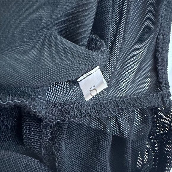 SHEIN | Black Corset Ruched Mini Dress | Small | Adjustable Tie Sides - Picture 14 of 16